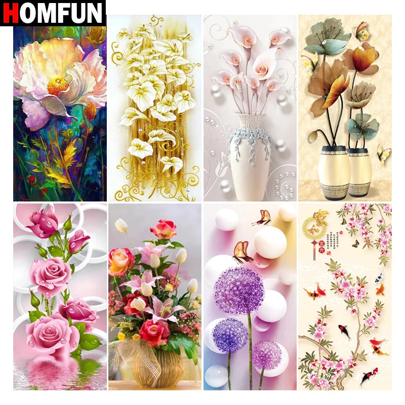 

HOMFUN 5D Алмазный "Красочный цветочный пейзаж" Алмазная вышивка Полный круглый/квадратный Diy Алмазная картина Вышивка крестиком Домашний декор