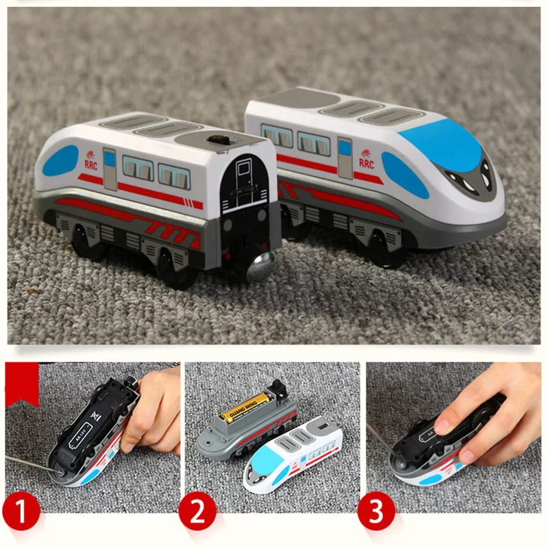 Kids RC Electric Trains Locomotive Magnetic Train Diecast Slot Toy Fit For Brio Wooden Railway Train Tracks Toys For Children