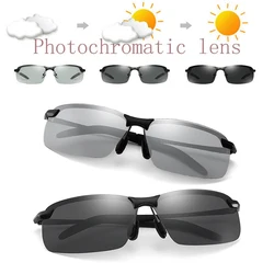 Photochromic Polarized Sunglasses for Men Classic Driver's Sun Glasses Eyewear Vintage Eye Glasses Fishing Discolor Lens UV400