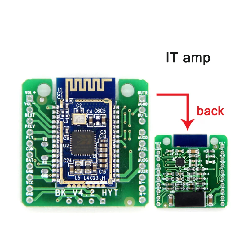 V5.0 Car Receiving Board Bluetooth-Compatible BK3266 Amp Board AT Change Name Call Button Switch Machine AUX Input