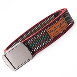 High-quality Ethnic Striped Belt Men and Women Alloy Wear-resistant Quick Release Buckle fashion leather Tail Casual Belt