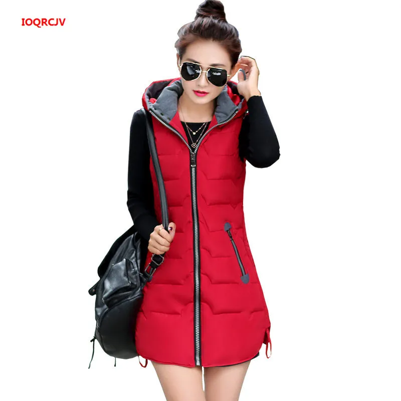 

Autumn Winter Vest Women Waistcoat 2022 Female Sleeveless Jacket Hood Warm Long Vest Jacket Feminino 5XL Outwear W1227