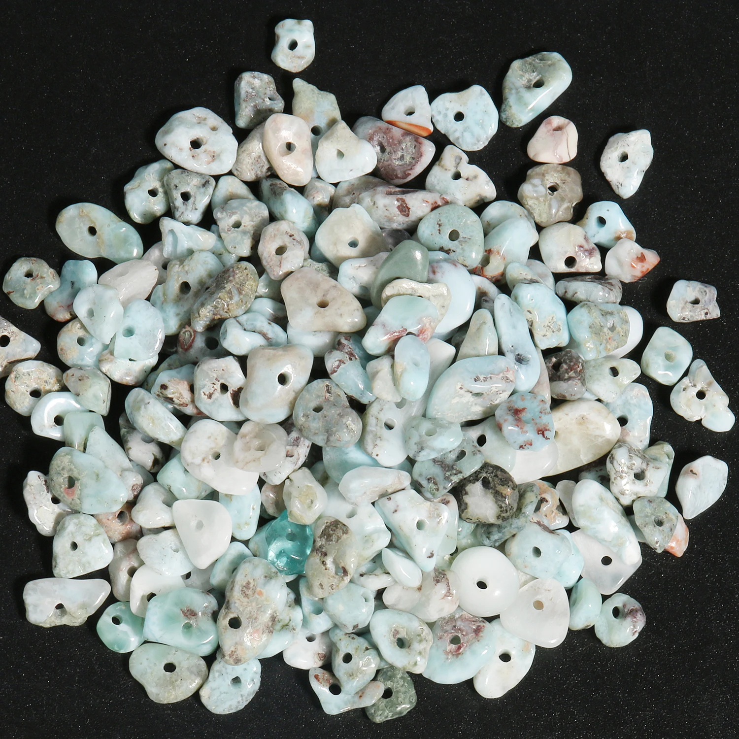 3-5/5-8mm Natural Larimar Gravel Stone Beads Irregular Chips Loose Spacer Beads For Jewelry DIY Making Bracelet Accessories 16\'\'