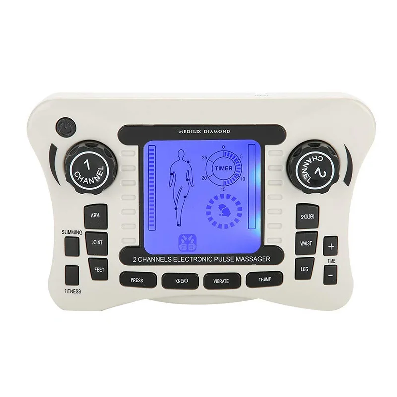 Pulse Pain Relief Massager EMS Dual Channel Output TENS Electronic Pulse Massager Nerve Muscle Stimulator Digital Physiotherapy