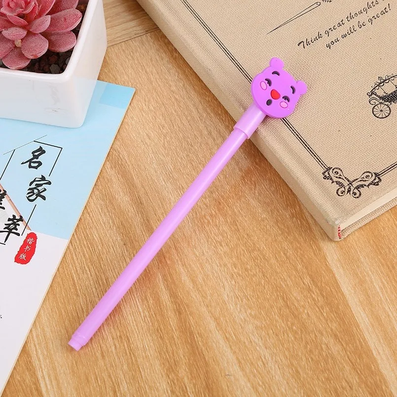 1 Pcs Creative Patch Small Bear Neutral Pen Cute Student Stationery Cartoon Office Supplies Sign Pen