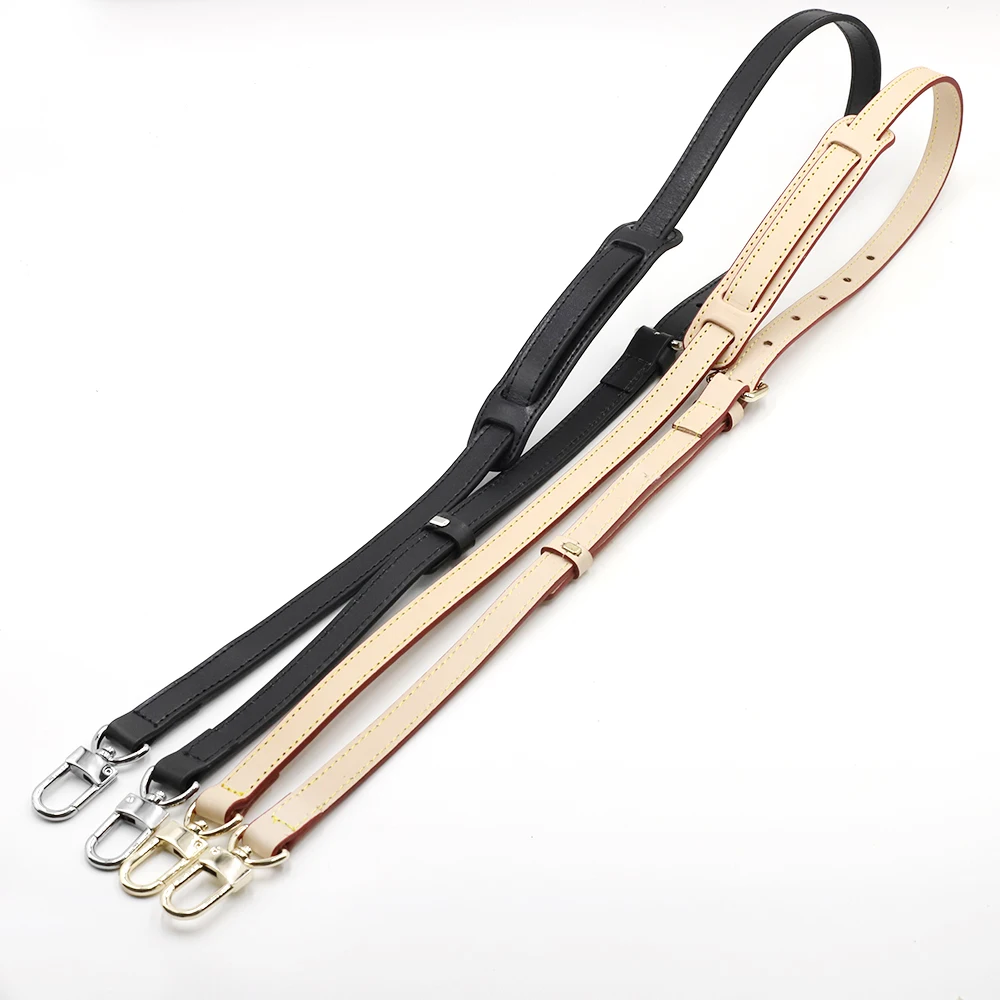 High Quality Genuine Leather Bag Strap Length 105CM-125CM Luxury Adjustable Shoulder Strap Black/Beige Women Bag Accessorie