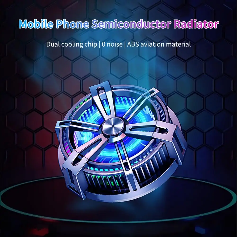 X12 Phone Cooling Fan Quick Cooling Mute RGB Cool Light Magnetic Semiconductor Widely Compatible Game Cooler Radiator for Smartp