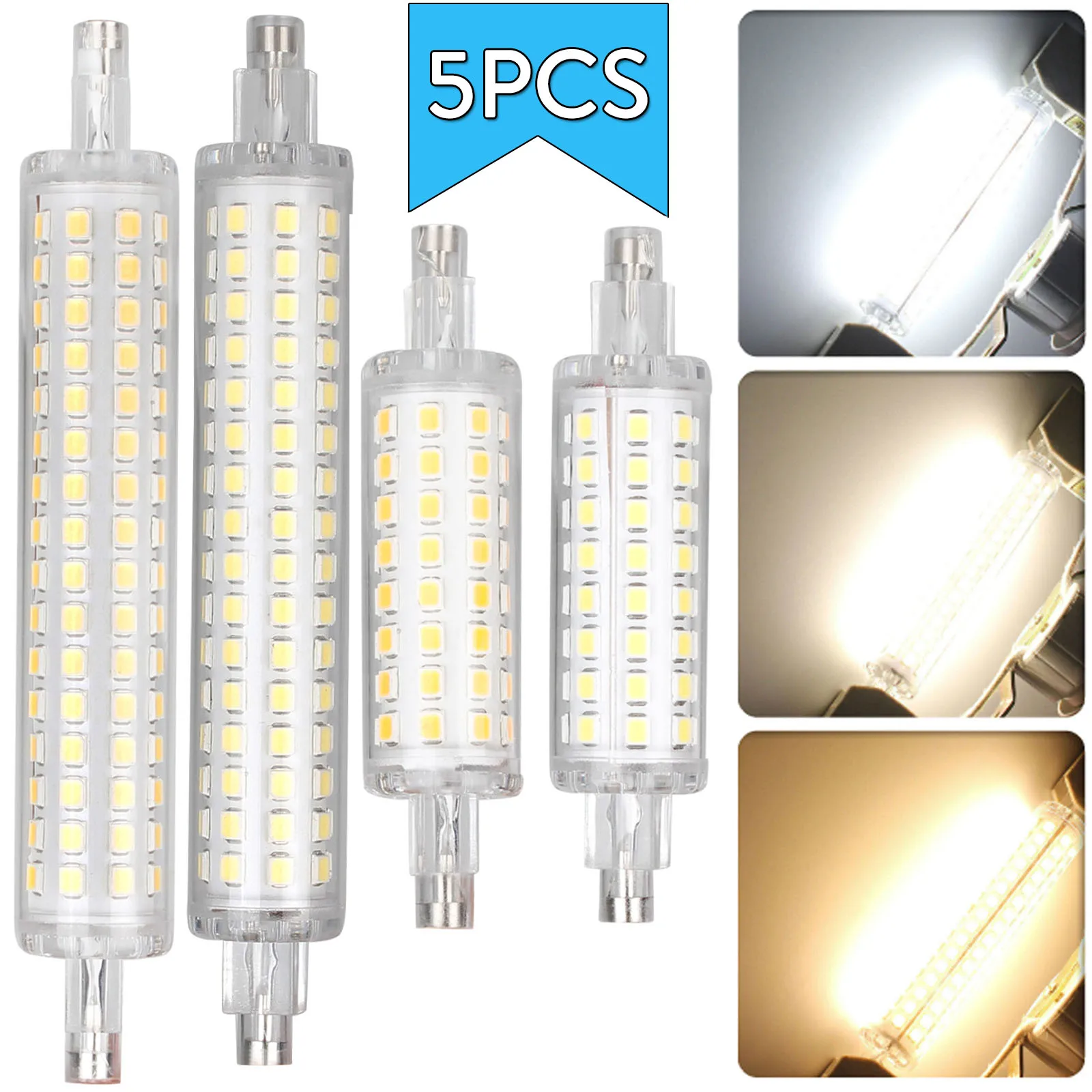 5Pcs R7S LED Flood Light 78mm 118mm Bulb 2835 SMD Replace 60W 120W Halogen 110V 220V Lamp Warm/ Natural/ Cold White