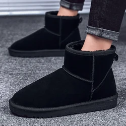 Winter Men Ankle Plush Fur Waterproof Suede Snow Boots Women Botines Hombre Bottine Botki Botte Femme Hiver 2020 Kar Botu