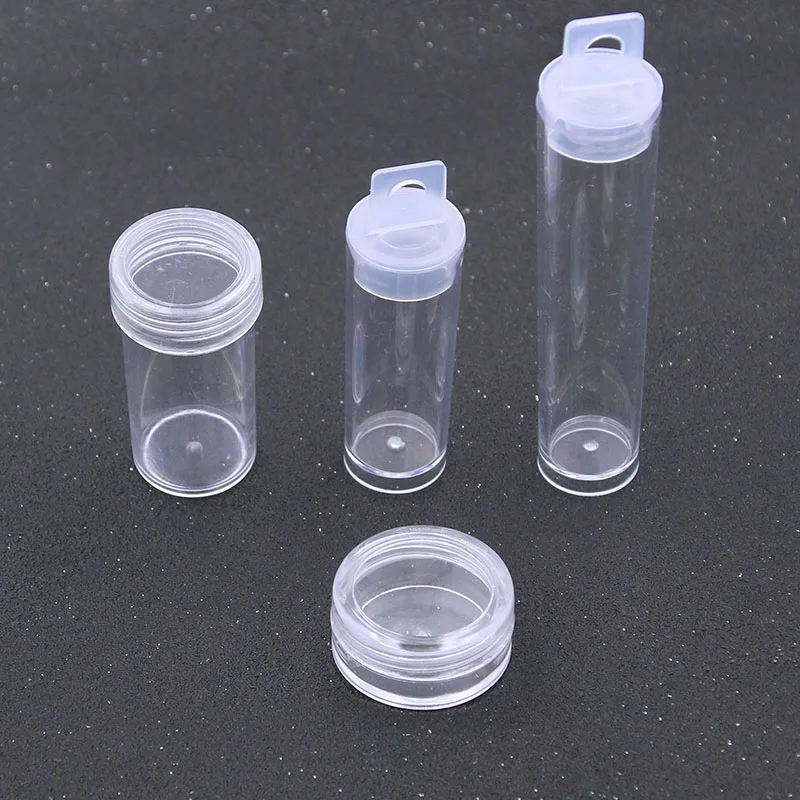 5pcs 4 Styles New Product PP Transparent Box Jewelry Nail Accessories Making Original Cylindrical Storage Found