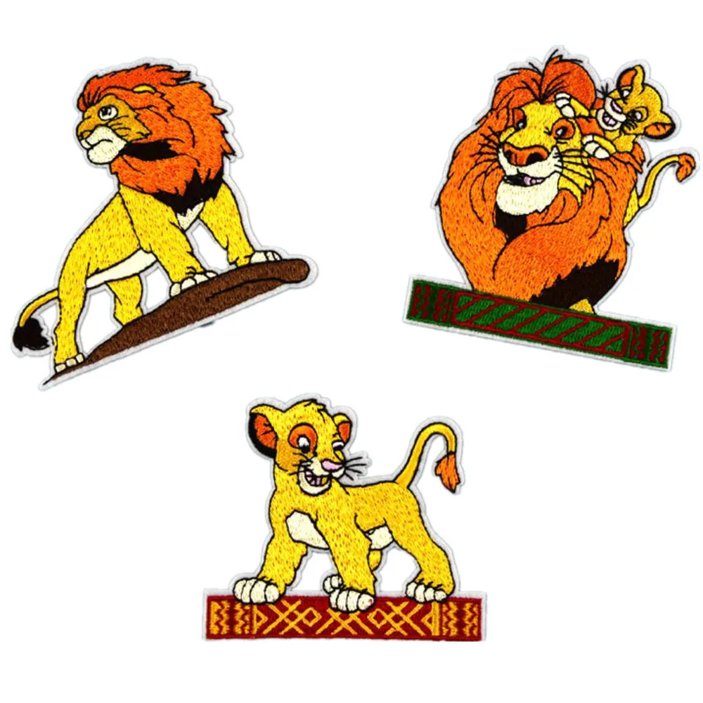 Anime movies The lion king Simba patches iron on clothes patches Garment stickers embroidery cloth stickers