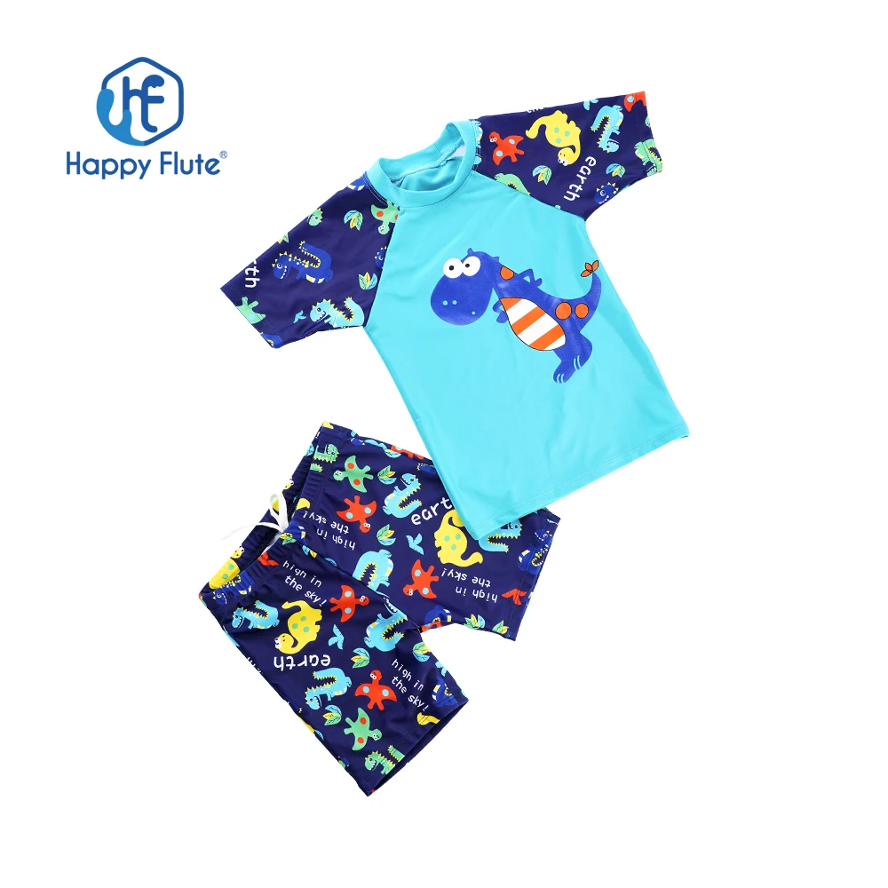 HappyFlute Two Piece Sets Children's Swimwear Boys' Swimsuit Split Design Big Size Cartoon Print Quick Drying Swimming Suit