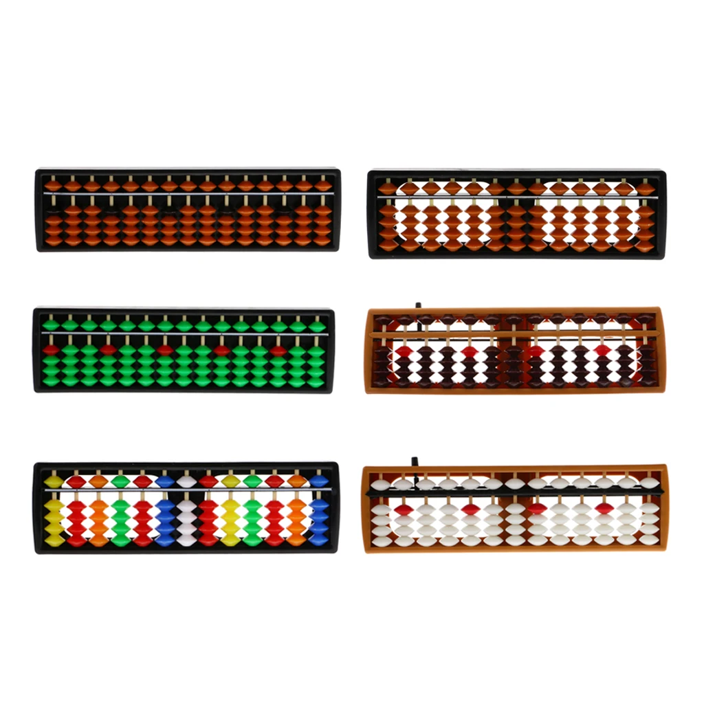 

13 Rods Plastic Beads Abacus Soroban Calculating Tool Educational Math Toy Teaching Aids for School Teacher Student