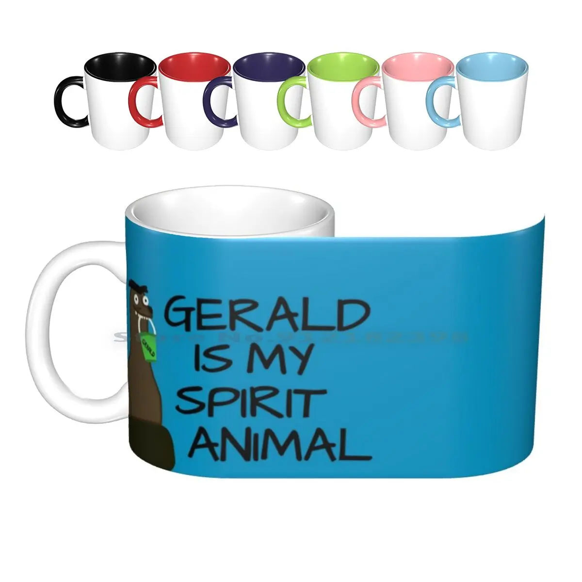 Gerald Is My Spirit Animal Ceramic Mugs Coffee Cups Milk Tea Mug Gerald Finding Gerald Funny Sea Lion Ocean Water Spirit Animal