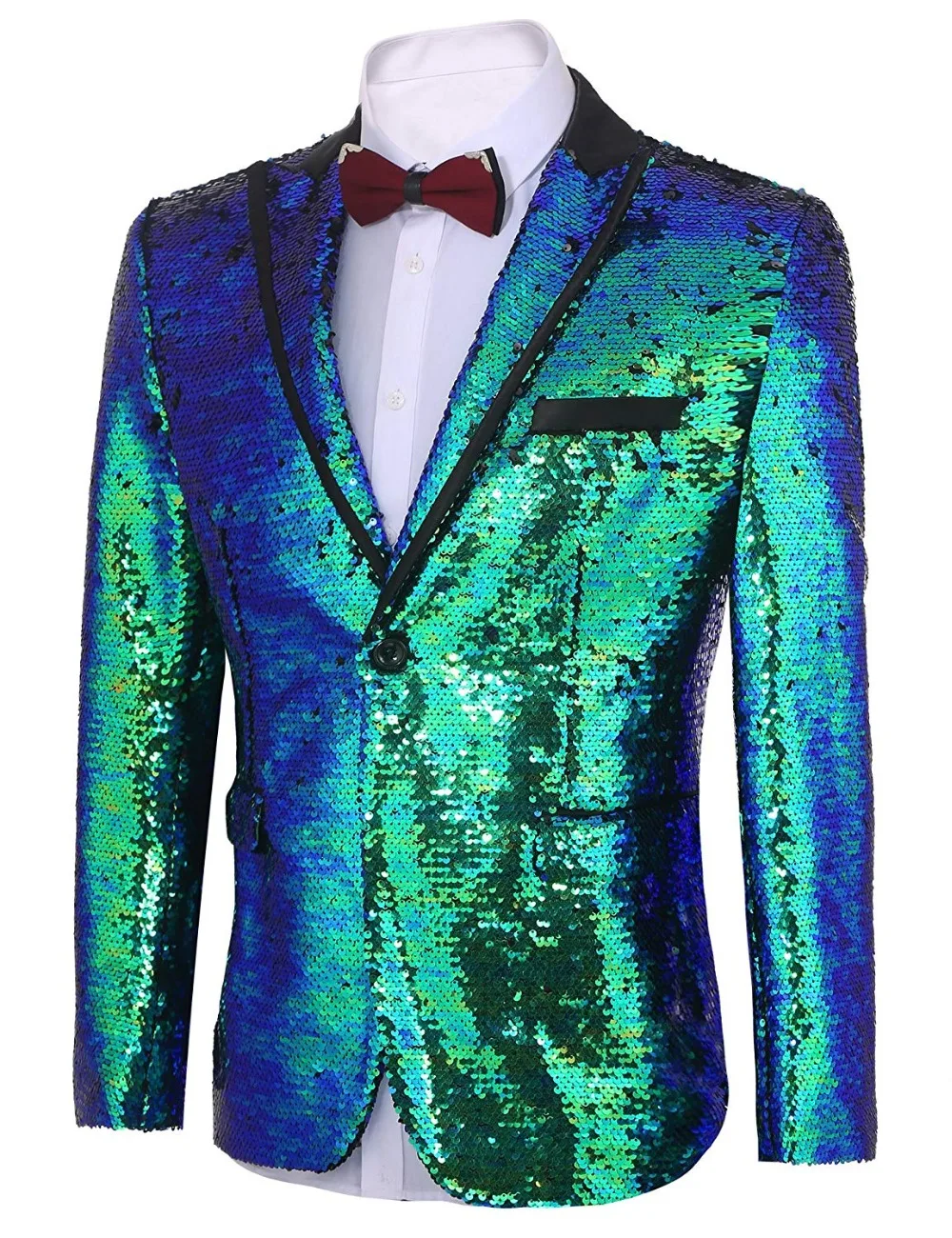 

Men's suit Shiny Sequins Suit Jacket Blazer One Button Tuxedo for Party Wedding Banquet Prom Stage costume