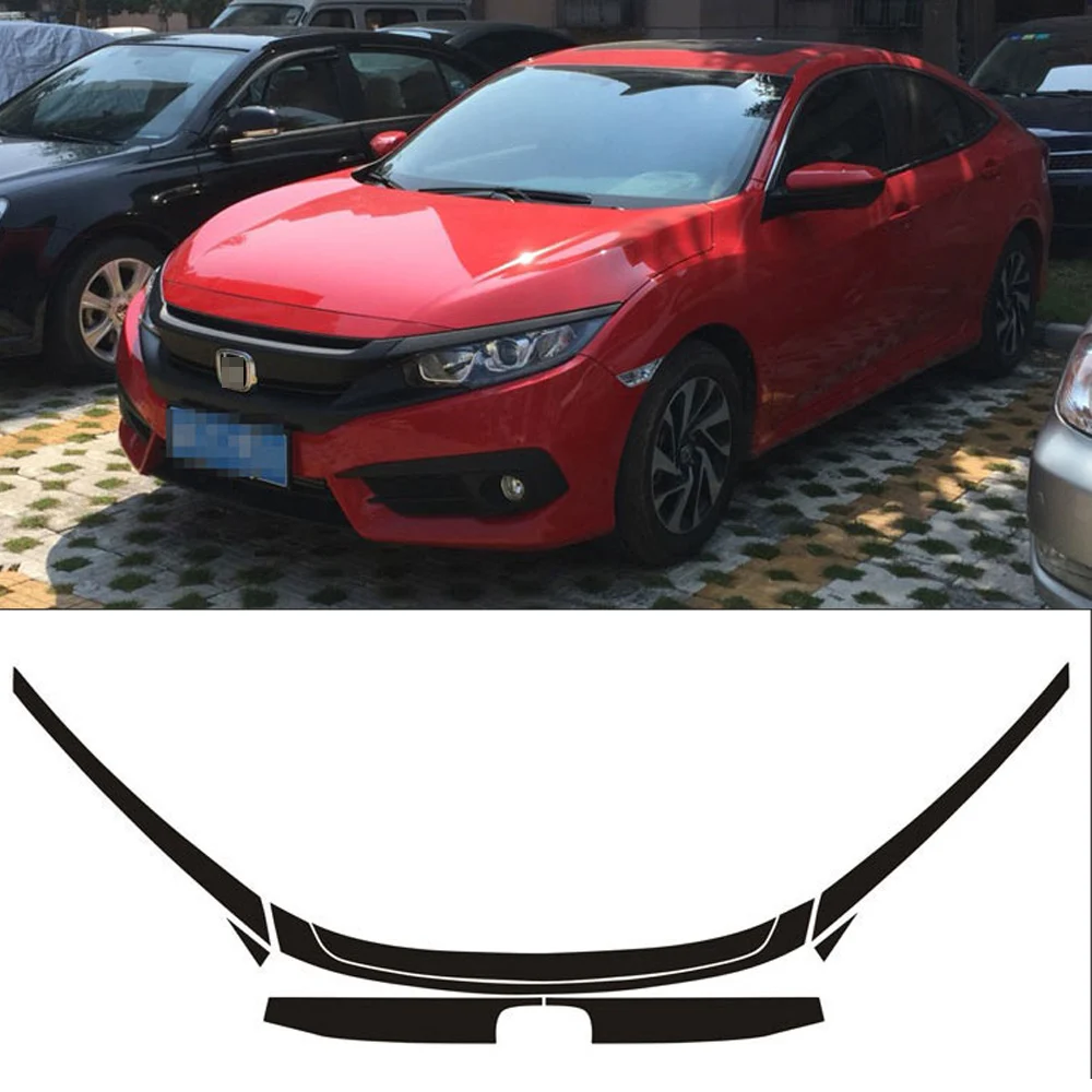 

Colorful Grille Grill 3D 5D Carbon Fiber Stickers And Decals Car-styling For Honda civic 2016-2019 Accessories