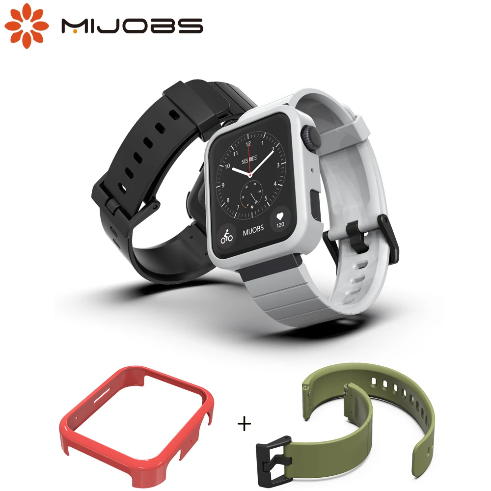 Voor Xiaomi Mi horlogeband en beschermhoes Siliconen slimme polsbandjes Vervangingsarmband Beschermende bumper voor Mi Watch