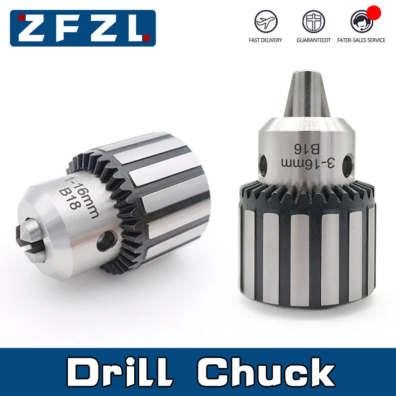 1pc Drill chuck B12 B16 B18 1-10MM 1-13MM 1-16MM 3-16MM B12 B16 B18 1-10MM 1-13MM 1-16MM 3-16MM with chuck key