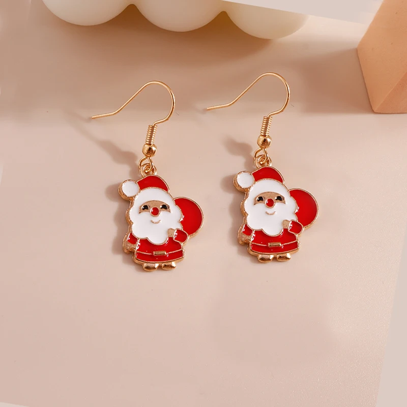 Leslie Mix Stile Winter Frohe Weihnachten Ohrringe Mode Schneeflocke Baum Santa Claus Deer Tropfen Ohrringe Neue Jahr Schmuck Geschenke – Detail 24