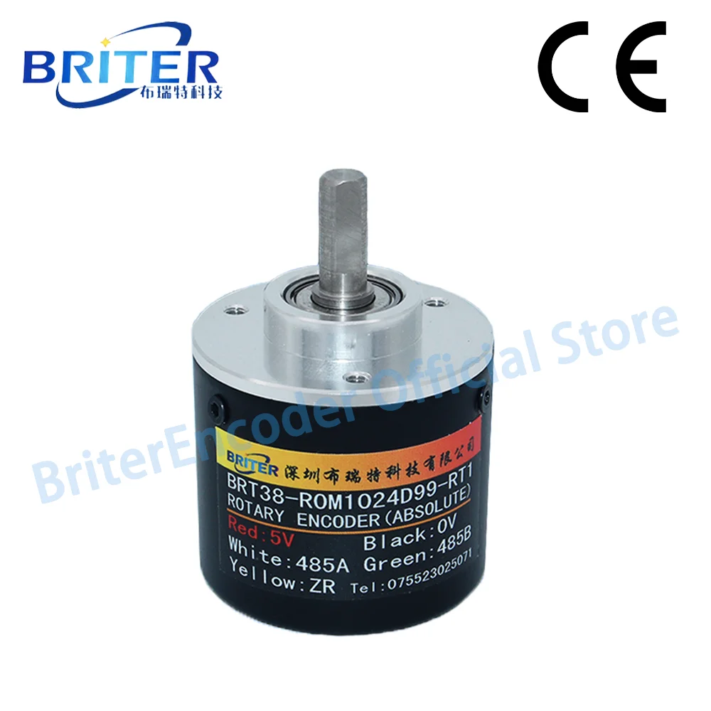 Multi-turn Megnetic Absolute Rotary Encoder RS485 1024ppr 99turns Angle Measurement power off memory 5V 24V BriterEncoder