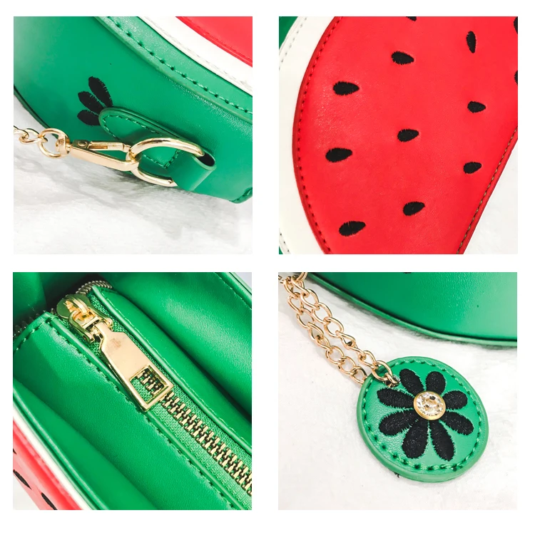 Cute Watermelon Lemon Shape Crossbody Bag Shoulder Chain Bag Girl\'s Purses and Handbag Women Casual Clutch Bag Cartoon Fruit Bag