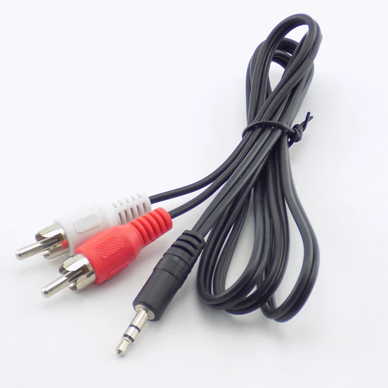 1M 3.5mm Male Stereo To 2 RCA Connector Audio Speaker AV Adapter Cables For Laptop TV DVD MP3/MP4 Extension Cord Conversion Line