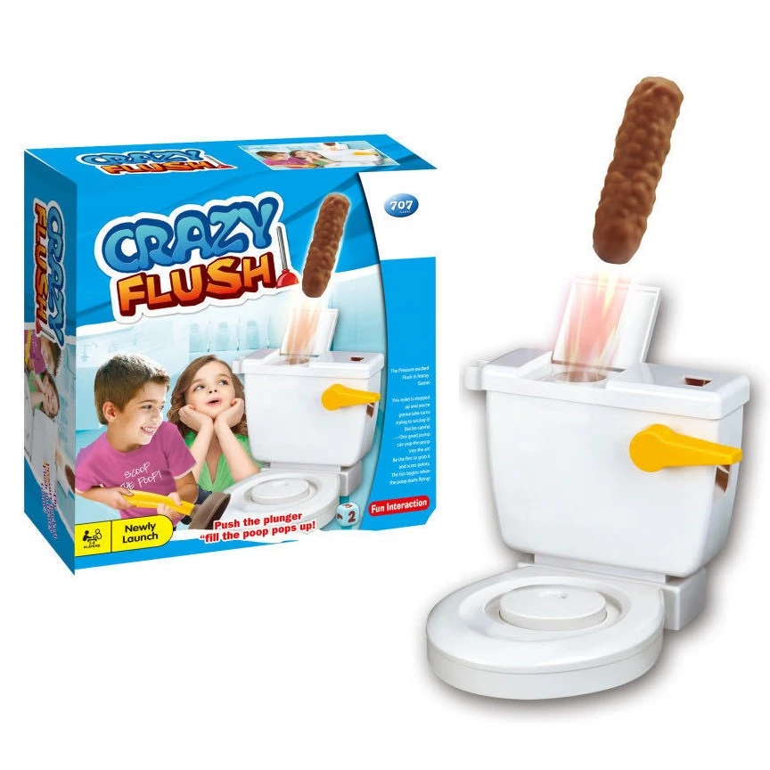 Mattel Flushing Frenzy Game For Kids Ages 5 Toilet Spoof Poo Shoots Tricky Toys Flush Toilet Toys Fun Games