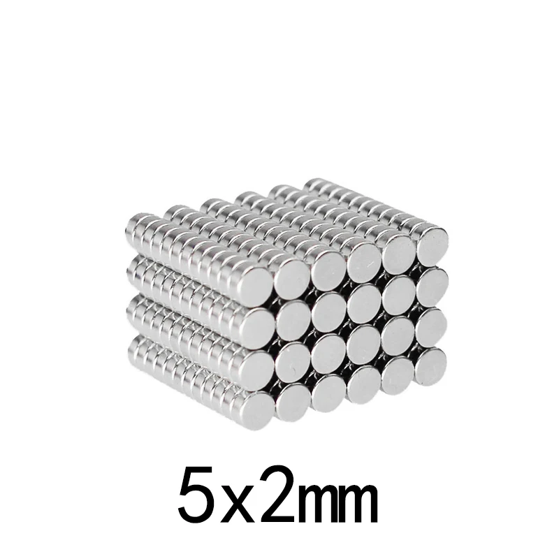 20/50/100/200/300pcs 5x2 mm Rare Earth Magnets Diameter 5x2mm Small Round Magnets 5mmx2mm Fridge Permanent Neodymium Magnets 5*2