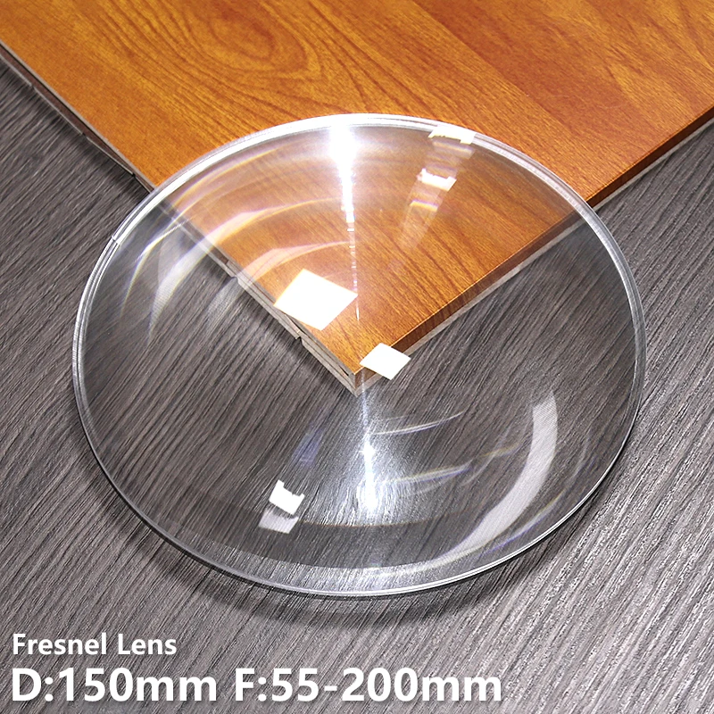 Fresnel lens D150mm F55mm 8 focal lengths for led light  Stage lights diy Projector Spotlight 3X magnification Customizable