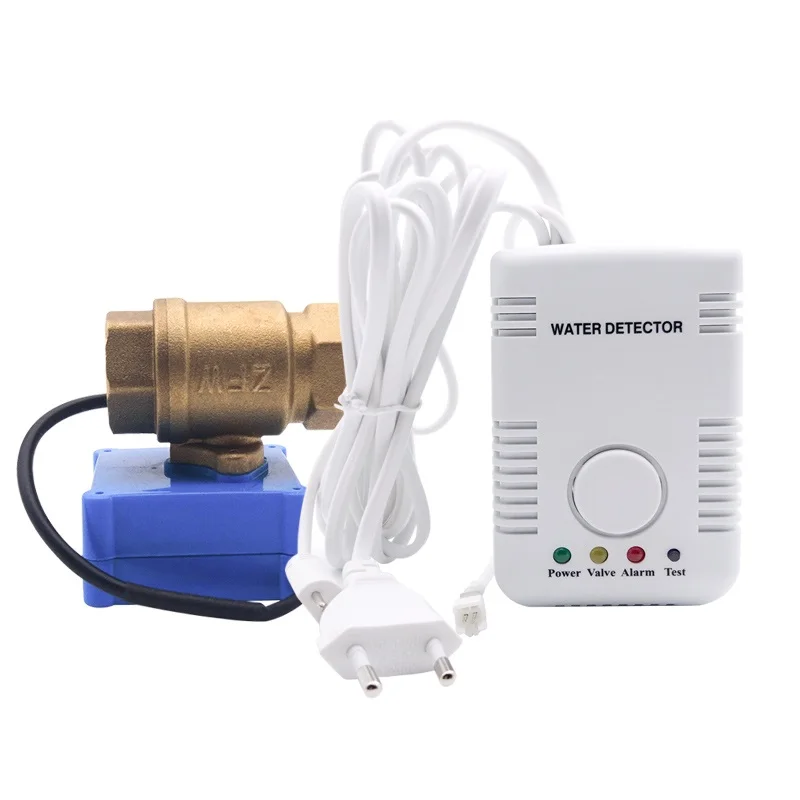 Water Leak Alarm System WZ803 with Shut Off Smart Brass Valve DN15 (1/2