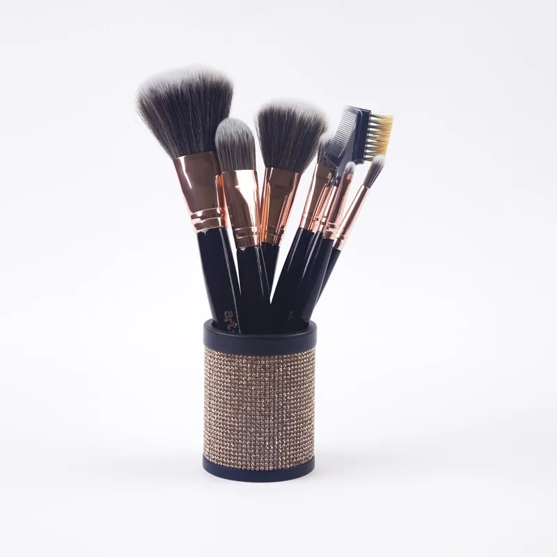 ArtSecret New Arrival 6884 6886 7PC/Set Makeup Brushes With Shiny Crystal Bamboo Case Holder Professional Beauty Cosmetic Tool