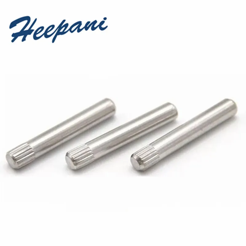 

50pcs 304 Stainless steel knurled dowl pins 2mm - 4mm cylindrical pin rod straight spline end shaft pin lock connecting rod