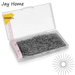 2000PCS Straight Pins Durable Stainless Steel Dressmaker Pins Flat Head Pins for Dressmaker Jewelry Decoration Sewing Projects