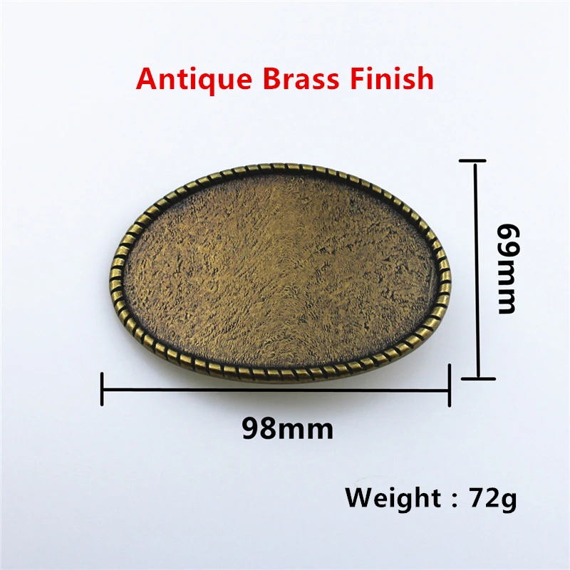 DIY Leathercraft Hardware Oval Rope Blanks Plate  Buckle Antique Brass Plated Finsh 38mm Accessories For Leather Metal Buckle