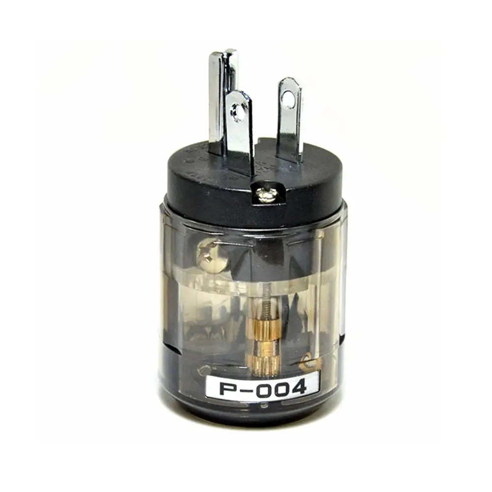 Hifi P-004 Rhodium plating US/EU  AC  Power Plug IEC Audio Connector HiFi Brass Ac Power Cord Plugs For Speaker