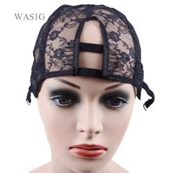 1Pc S/M/L Size-Middle U Part Weaving Wig Cap(2Clips) Foundation inside inner for Wig Making Hair Extension weft DIY Black Color