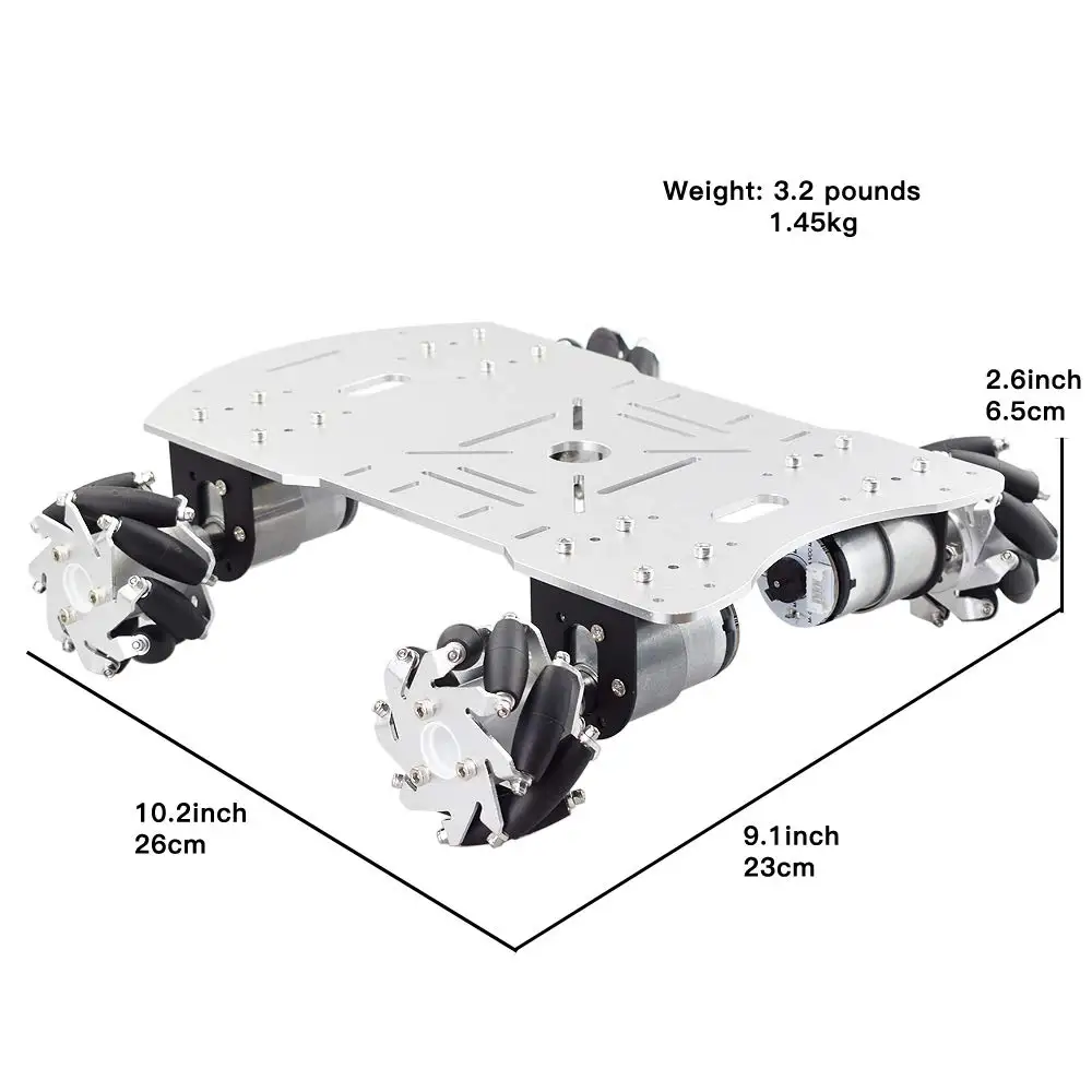 

15KG Load Mecanum Wheel ROS Robot Car Chassis Kit with 4pcs Speed Encoder Motor for Arduino Raspberry Pi DIY STEM Toy Parts