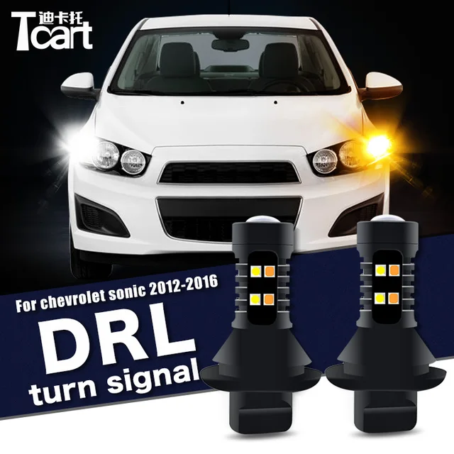 Akcesoria samochodowe Światła do jazdy dziennej LED Turn DRL 1156 BAU15S PY21W Do Chevrolet Cruze J300 Sonic T300 Holden Barina 2012-2015