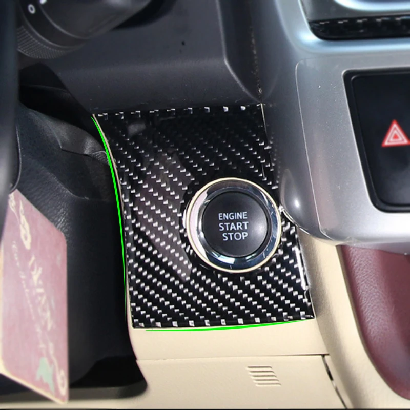 1pc Car Carbon Fiber Interior Ignition Switch Key Hole Frame Cover Sticker Trim For Toyota Highlander 2015 2016 2017 2018