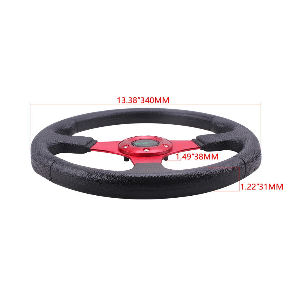 35cm 14inch Sport Racing Steering Wheel Universal Leather Steering Wheel Auto Car Modified Accessories Steering Wheel STW017