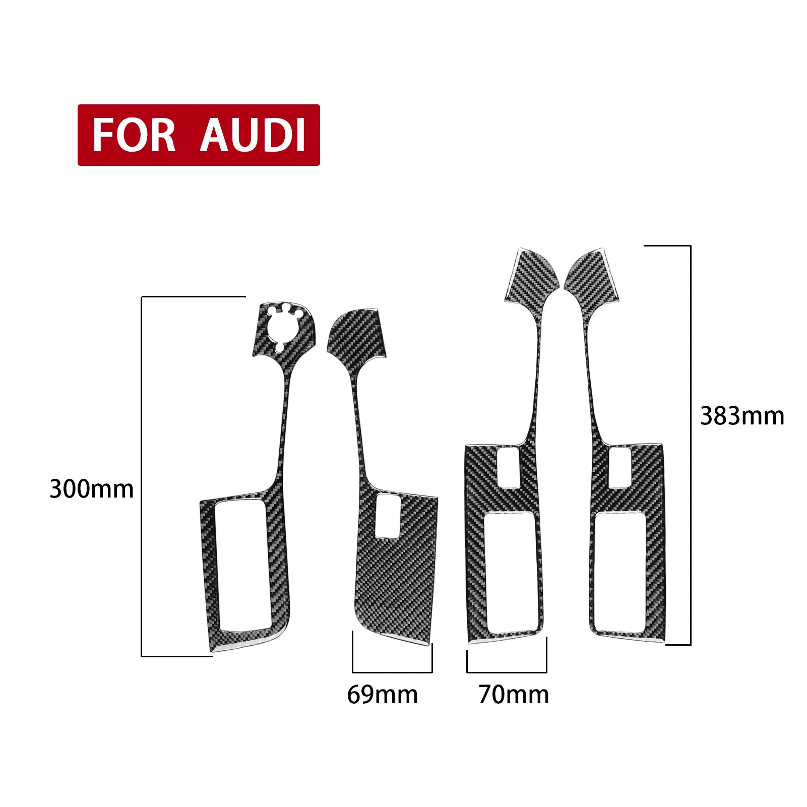 Door Control Panel Power Window Button Switch Frame Cover Carbon Fiber Sticker For Audi A6 S6 C6 2005-2011 Car Accessories