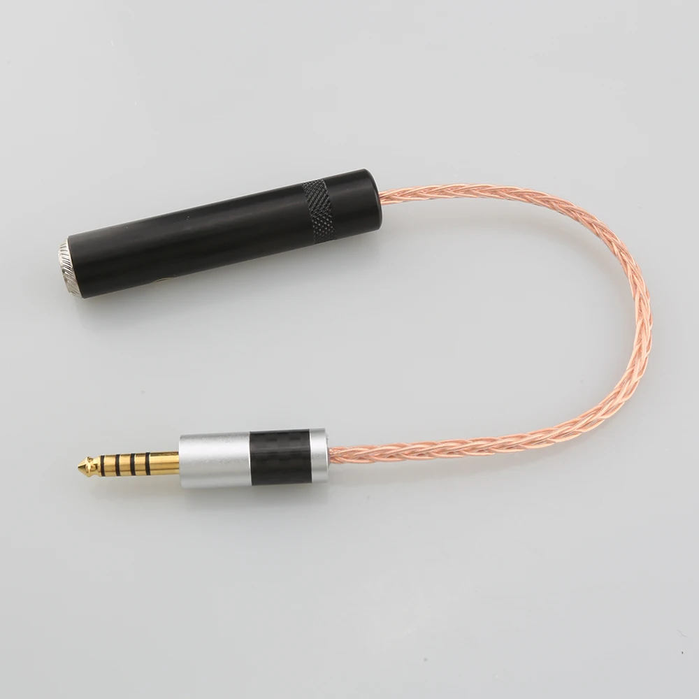 HiFi 4.4mm TRRS zrównoważony męski na 6.35mm TRS 3pin żeński Adapter Audio kabel 4.4mm do 1/4 6.35mm UPOCC pojedyncze miedziane z kryształami