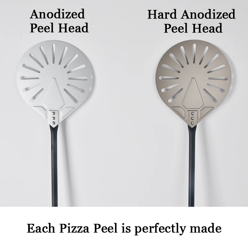 PizzAtHome 9 inch Perforated Pizza Turning Peel with Rectangular Pizza Peel Set Pizza Shovel Aluminum Detachable Pizza Peel