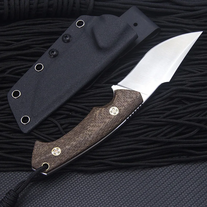 Fixed Blade Tactical Knife Free shipping Sharp Handmade D2 steel Hunting Knife Camping Survival Knife  linen handle