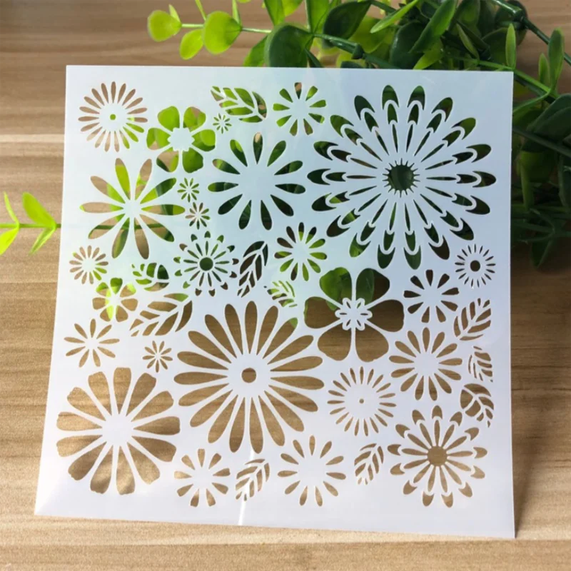 1pc Coloring Embossing Stencil Openwork Bloom Flower Engraving Painting Template Scrapbooking Photo Album Decor Office School