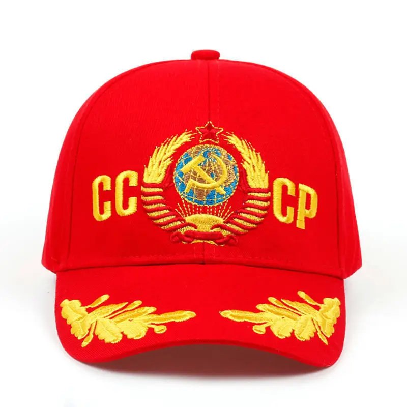 2021 Unisex CCCP USSR National Emblem Baseball Cap Black Cotton Snapback Cap with Embroidery Hip-hop Outside Hats Garros for Men