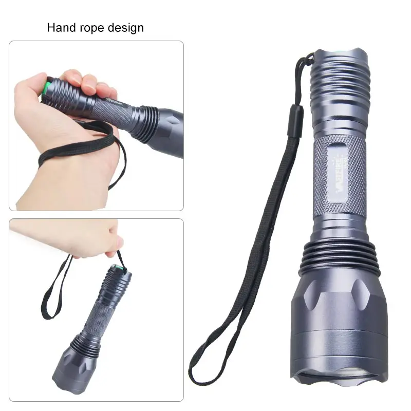 Super Bright 2000lm 3LED Tactical White Light Flashlight Torch Lamp Military Hunting Light Searchlight with 18650 Remote Switch