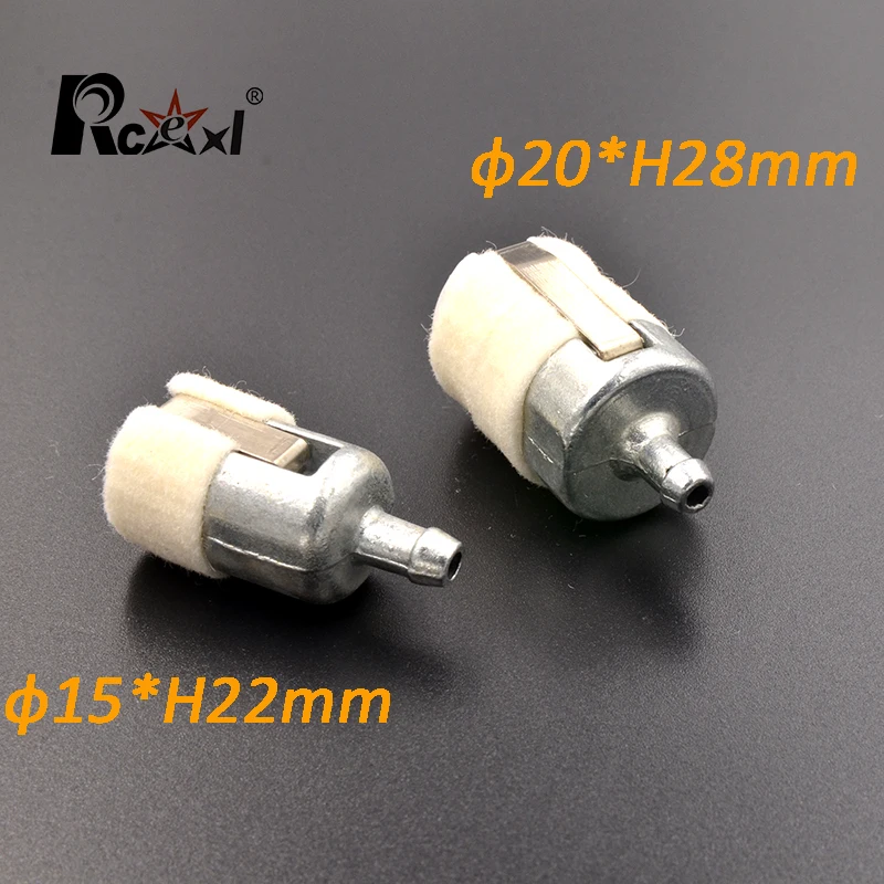 Rcexl Wool Gasoline filter Φ15*22 Φ20*H28 Clunk Style in-tank Fuel Filter for all 1/8\