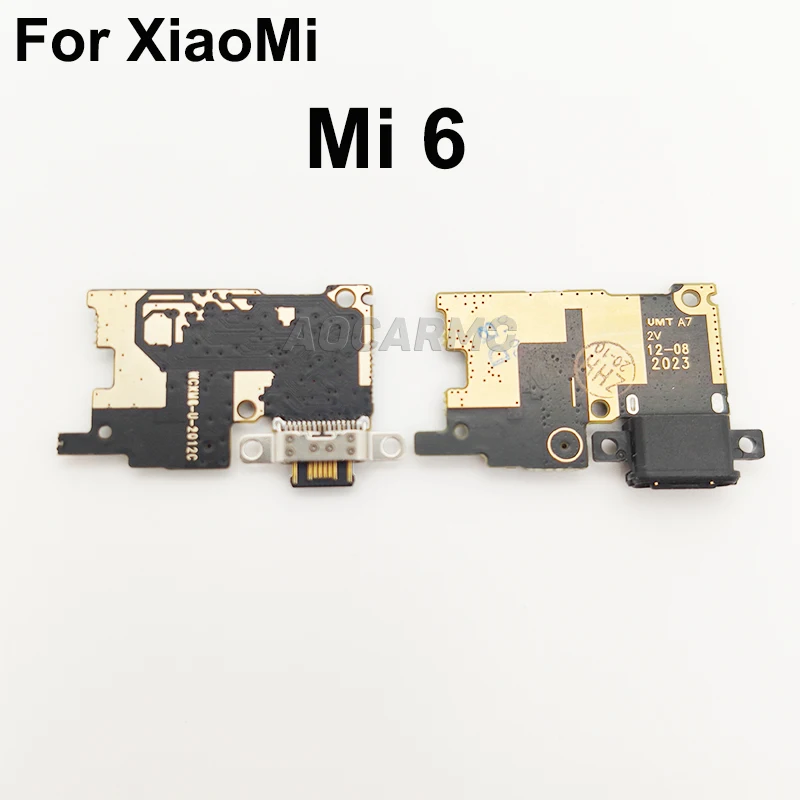 Aocarmo USB Charging Port For XiaoMi 6 Mi6 Connector Charger Plug Dock Mic Microphone Repair Part