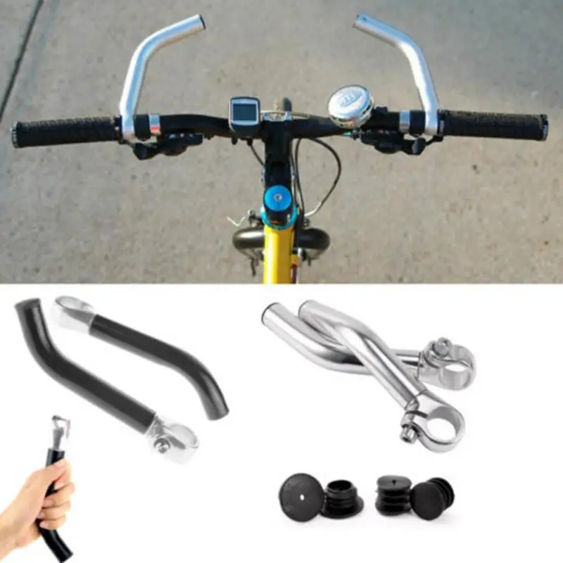 NEW Bike Rest Handlebar For 22.2cm Riding Bar Ends Bicycle Sheep Horn Bar Ends 15cm Aluminum Bicycle Bent Handlebar Ends cycling